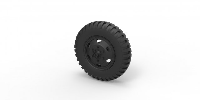 Wheel from old truck 3D Print Model .c4d .max .obj .3ds .fbx .stl .blend