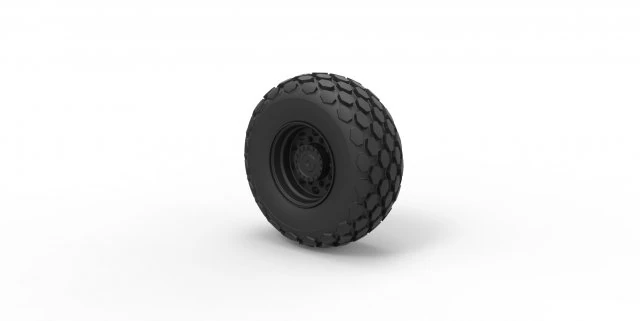 Wheel from roller-compactor 3D Print Model .c4d .max .obj .3ds .fbx .stl .blend 