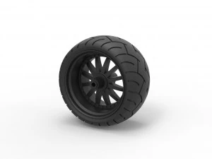 Wide rear wheel from chopper 3D Print Model
