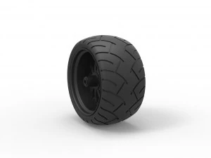 Wide rear wheel from chopper 3D Print Model