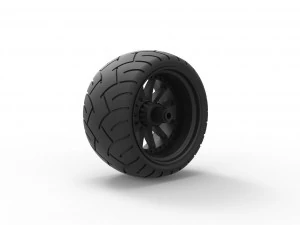 Wide rear wheel from chopper 3D Print Model