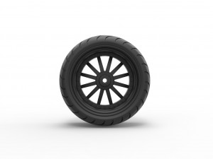 Wide rear wheel from chopper 3Dプリントモデル