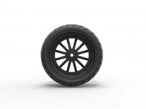 Wide rear wheel from chopper 3D Print Model