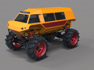 Fat mud truck 3D Model