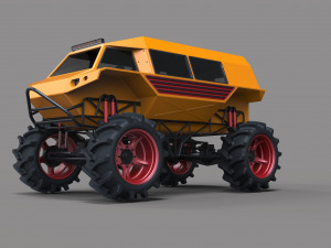 Fat mud truck Model 3D