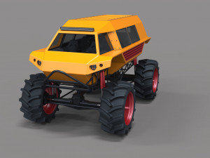 Fat mud truck Model 3D