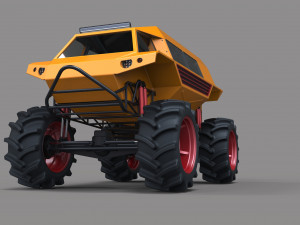 Fat mud truck Model 3D