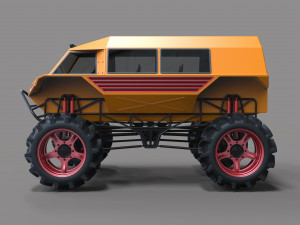 Fat mud truck Model 3D