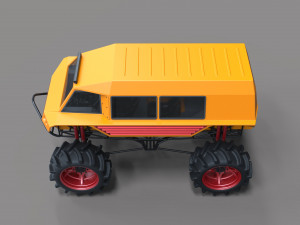 Fat mud truck Model 3D