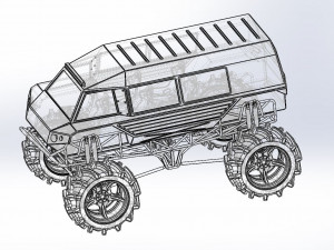 Fat mud truck Model 3D
