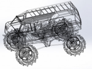 Fat mud truck Model 3D