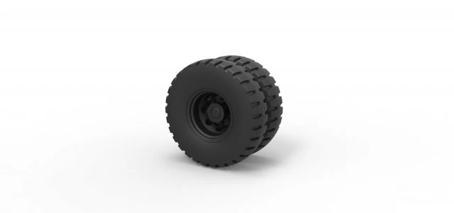 Double wheel 3 3D Print Model .c4d .max .obj .3ds .fbx .stl .blend 