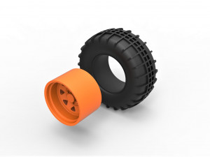 Rear wheel for dune buggy 5 Model Cetak 3D