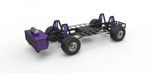Pulling truck chassis 3D Model .c4d .max .obj .3ds .fbx .stl .blend