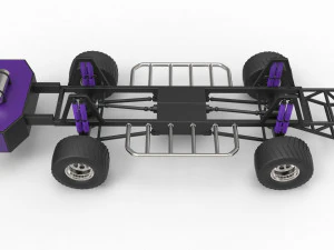 Pulling truck chassis 3D Model