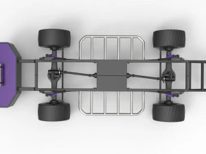 Pulling truck chassis 3D Model