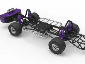 Pulling truck chassis 3D Model