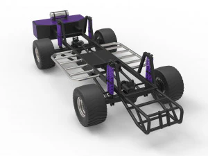 Pulling truck chassis 3D Model
