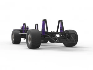 Pulling truck chassis 3D Model
