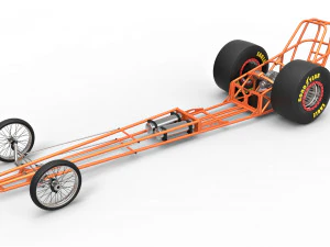 Chasis de dragster con motor delantero Modelo 3D