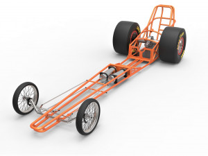 Chassis of front engined dragster 3D Модель