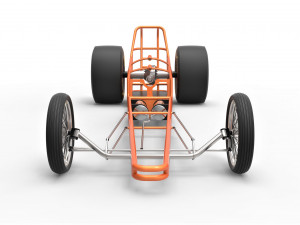 Chassis of front engined dragster 3D Модель