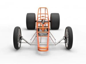 Chassis of front engined dragster 3D Model