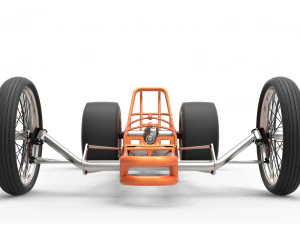 Chassis of front engined dragster 3D Model