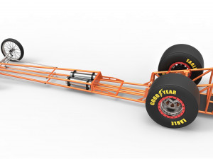 Chassis of front engined dragster 3D Модель