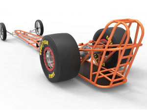 Chassis of front engined dragster 3D Model