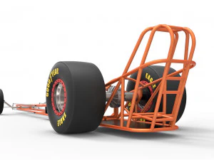 Chassis of front engined dragster 3D Model