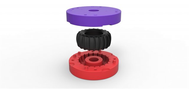 Mold for diecast rear tire for dune buggy scale 110 Modèles 3D en vedette .c4d .max .obj .3ds .fbx .stl .blend 