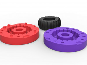 Mold for diecast rear tire for dune buggy scale 110 Modèles 3D en vedette