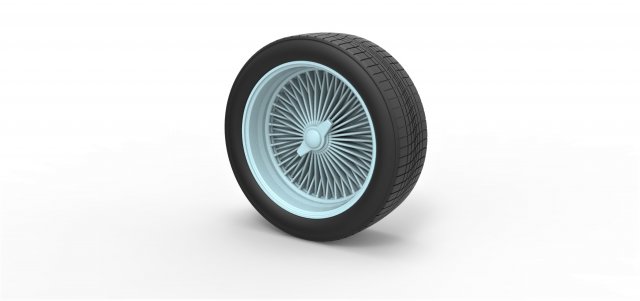 Wire wheel scale 1 to 10 3D Print Model .c4d .max .obj .3ds .fbx .stl .blend