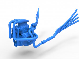 Turbo engine v8 from nux car scale 1 to 25 3D Print Model
