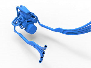 Turbo engine v8 from nux car scale 1 to 25 3D Print Model