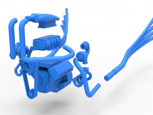 Turbo engine v8 from nux car scale 1 to 25 3D Print Model