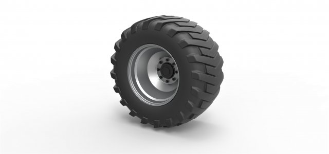 Rear wheel from pulling tractor 3 3D Model .c4d .max .obj .3ds .fbx .stl .blend 