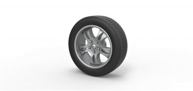 Car wheel 5 scale 1 to 10 3Dプリントモデル .c4d .max .obj .3ds .fbx .stl .blend 