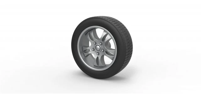 Car wheel 5 scale 1 to 10 3D Print Model .c4d .max .obj .3ds .fbx .stl .blend 