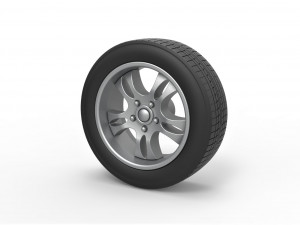 Car wheel 5 scale 1 to 10 3D Print Model