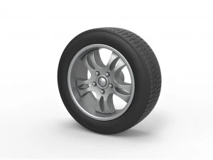 Roda de carro 5 escala de 1 a 10 Modelo de Impressão 3D