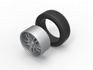 Car wheel 5 scale 1 to 10 3Dプリントモデル