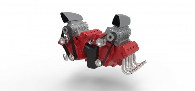 Double engine v8 version 2 3D 模型 .c4d .max .obj .3ds .fbx .stl .blend 
