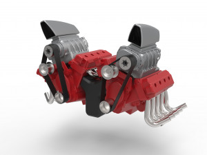 Double engine v8 version 2 Modelo 3D