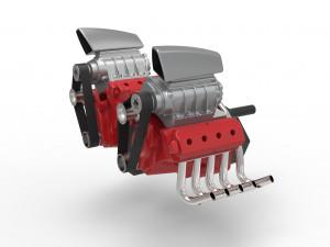 Double engine v8 version 2 3D 模型