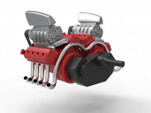 Double engine v8 version 2 3D 模型