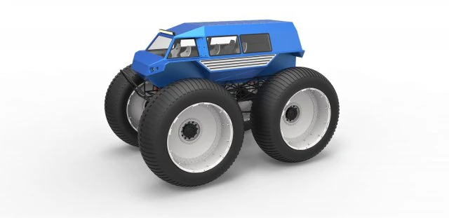 Fat mud truck v2 3D Model .c4d .max .obj .3ds .fbx .stl .blend 