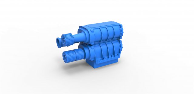 Double supercharger scale 1 to 25 3D Baskı Modeli .c4d .max .obj .3ds .fbx .stl .blend 