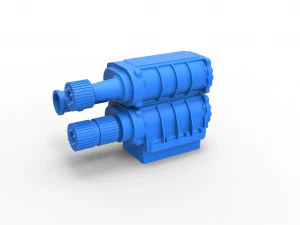 Doppio compressore scala da 1 a 25 Modello di stampa 3D